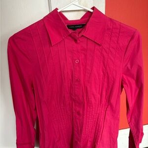 Laura Ashley Fuchsia Vintage Button-Up Blouse
